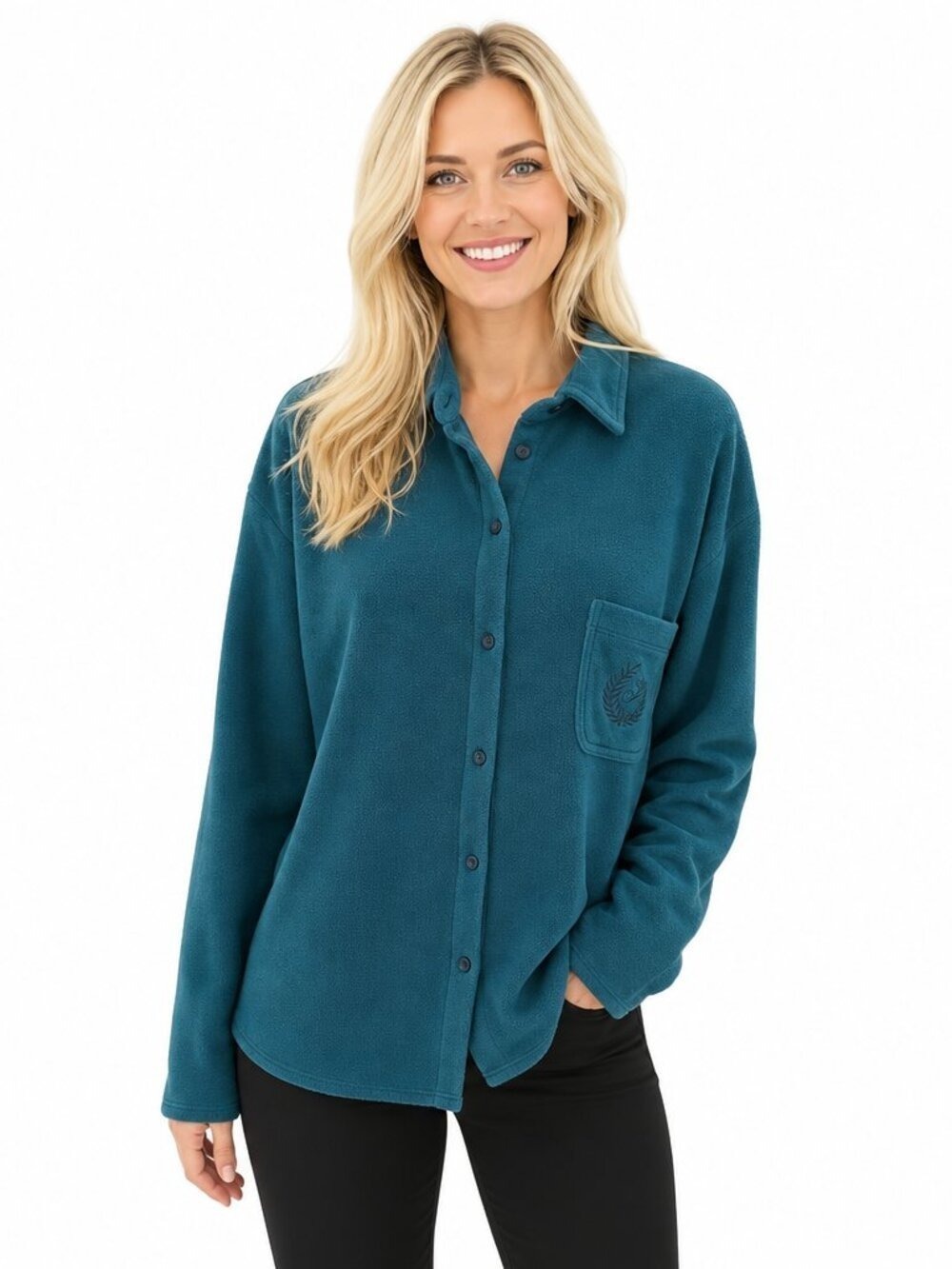 Pink Victoria’s Secret Teal Button-Up Lounge Sleep Casual Shirt